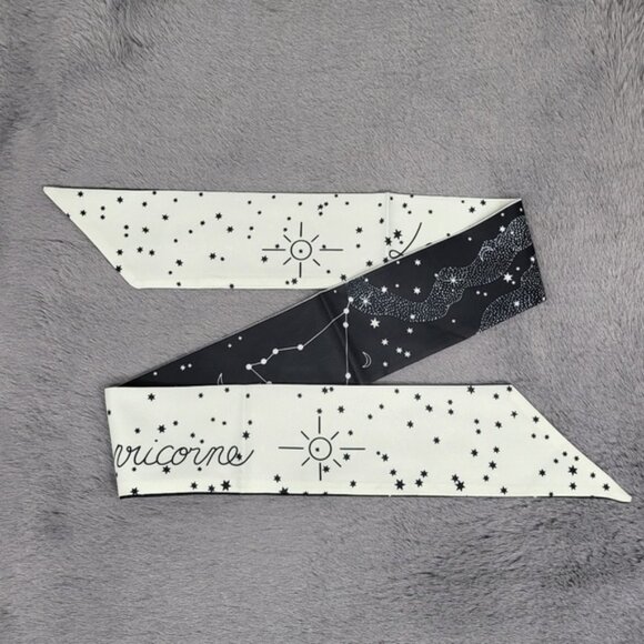 Capricorn Zodiac Sign Silk Twilly Scarf - Picture 4 of 7